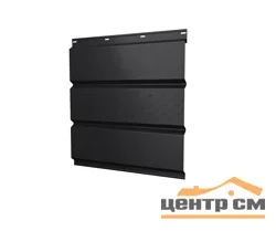 Софит металлический перфорация по центру RAL 9005 (чёрный), 0.45мм Grandline, 0.365*3м