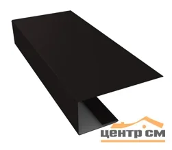 J-профиль Полиэстер RAL 9005 (чёрный) 0,45мм для софита 25*18*3м.п.
