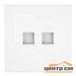 Розетка компьютерная 2-местная (механизм) СП STEKKER Мия, RJ-45, RST00-3111-01, белая магнолия