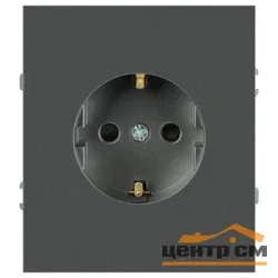 Розетка одноместная механизм СП ЭРА Arktik 2P+E Schuko с заземлением 16А-250В графит арт.16-2101-06