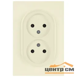 Розетка двухместная СП без заземления 16А 2X2P, слоновая кость арт.16-2107-02 ЭРА Arktik