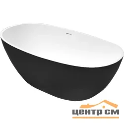 Ванна акриловая отдельностоящая GROSSMAN Classic GR-2503MB (170х87х58) цвет черный/белый матовый,1 место