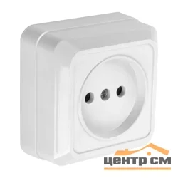 Розетка 1-местная ОП General Альфа 2П IP20 10А 250В (керамика) белая