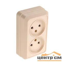 Розетка 2-местная ОП General Альфа 2П IP20 10А 250В (керамика) слоновая кость