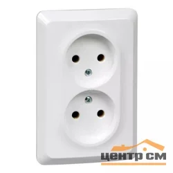 Розетка 2-м СП Этюд 16А IP20 250В без заземл. без защ. шторок бел. SE PC16-105B