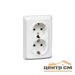 Розетка 2-м СП Этюд 16А IP20 250В с заземл. без защ. шторок бел. SE PC16-107B